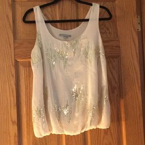 Sparkle Sequins Nude Womens Blouse Holiday Attire